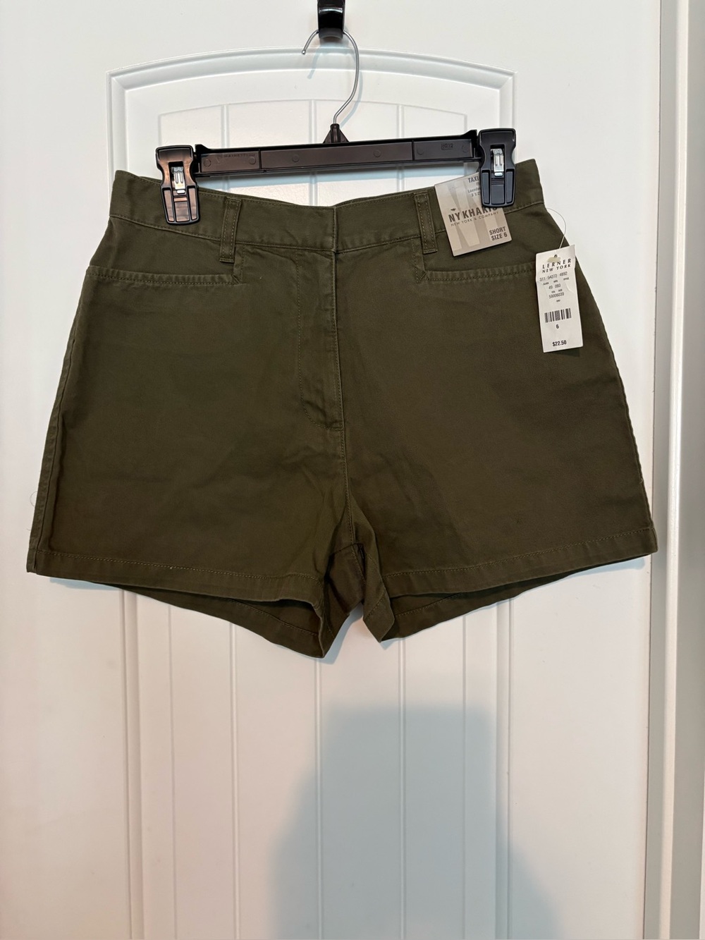 New York & Company Olive Green Cotton Shorts